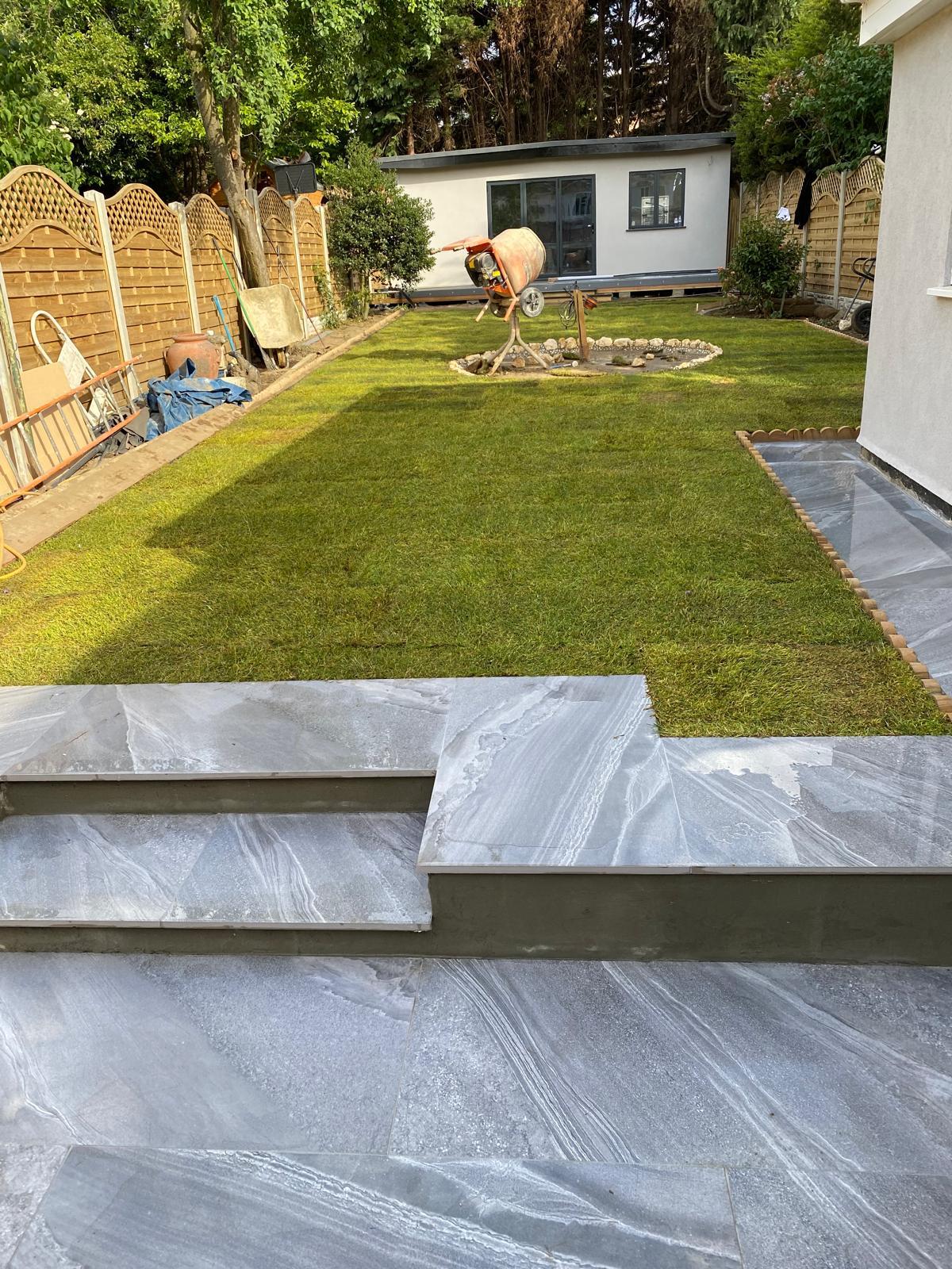 Landscaped patio and groundwork